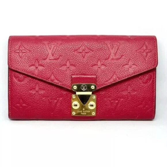 Auth LOUIS VUITTON Portefeuille Metis Scarlet Empreinte Wallet 350-092524 - Picture 1 of 5